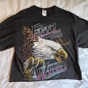 Cropped Black Eagle T-Shirt